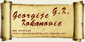 Georgije Kokanović vizit kartica